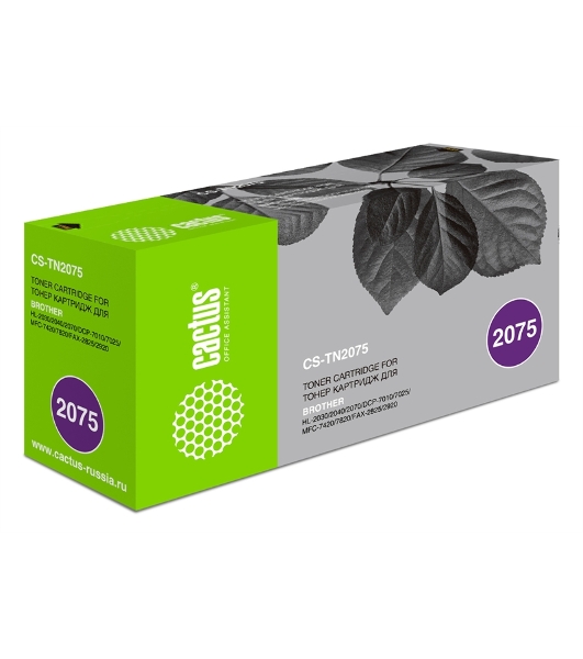 Картридж лазерный Cactus CS-TN2075 черный (2500 стр.) для Brother DCP-7010/7010R/7020/7025/7025R/FAX-2820/2825/2825R/2920/2920R/HL-2030/2030R/2040/2040R/2070N/2070/2070NR/MFC-7225/7225N/7420/7420R/7820/7820N/7820NR/7820R