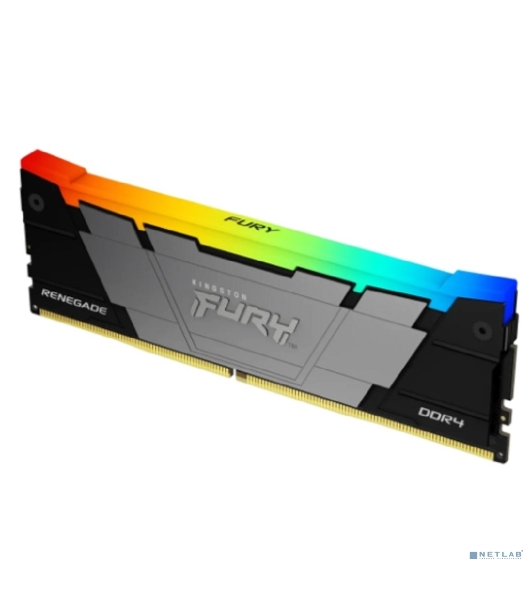 Оперативная память Kingston Fury Renegade, DDR4, 32GB (1x32GB), 3200MHz, CL16, DIMM, с радиатором, RGB, серебристый/черный