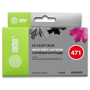 Картридж струйный Cactus CS-CLI471XLM пурпурный (10.8 мл) для Canon TS5040/MG5740/MG6840/MG7740