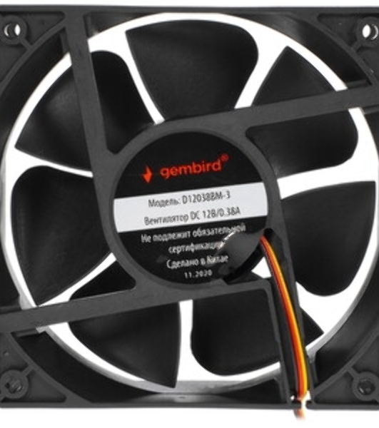 Вентилятор для корпуса Gembird черный, 120 мм, 2000 об/мин, 38 дБ, 3 pin