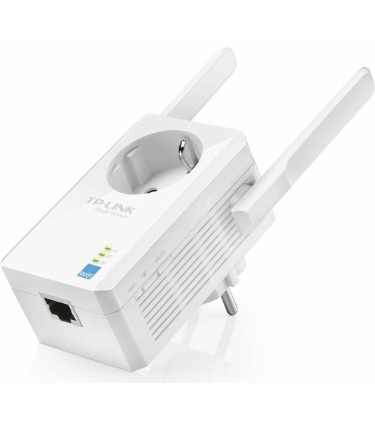 Сетевой адаптер TP-Link SOHO TL-WA860RE 300Mbps Wireless N Wall Plugged Range Extender with AC Passthrough, QCA(Atheros), 2T2R, 2.4GHz, 802.11b/g/n, 1 10/100Mbps LAN port, Range Extender button, Range Extender mode, suppo поставляется без кабеля RJ-45