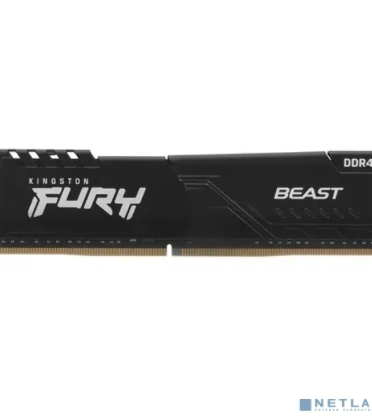 Оперативная память Kingston Fury Beast, DDR4, 16GB (1x16GB), 3600MHz, CL18, DIMM, с радиатором, черный
