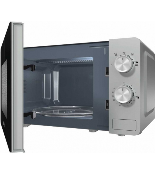 Микроволновая печь Gorenje MO20E1S серебристый, 20 л, 800 Вт, переключатели - поворотный механизм