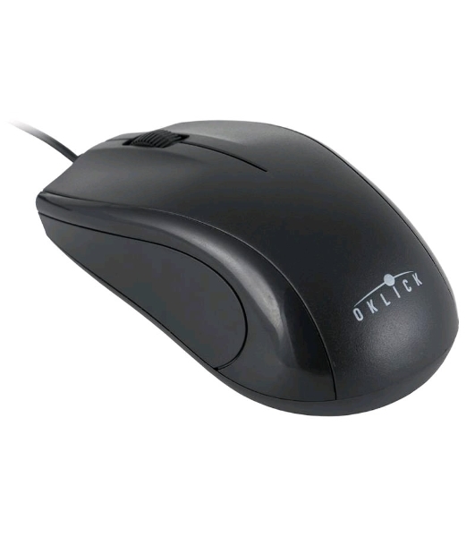Мышь проводная Oklick 185M черный, 1200 dpi, USB, кнопки - 3