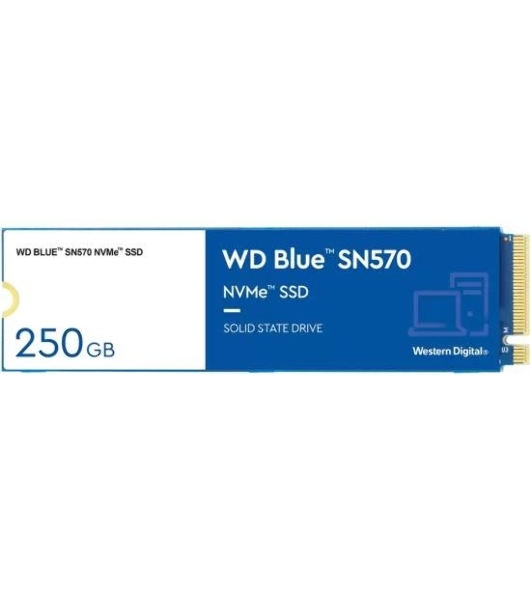 Накопитель SSD WD 250Gb, PCIe 3.0 x4, M.2 2280, Blue SN570 NVMe, R/W 3300/1200