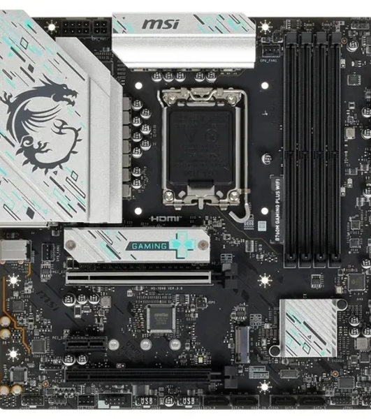 Материнская плата MSI B760M GAMING PLUS WIFI, LGA 1700, Intel B760, 4xDIMM DDR5, 4xSATA, 2xM.2, 1xPCI-E 4.0 x16, 1xPCI-E 3.0 x1, 2xHDMI, 2xDP, 1x 2.5Gb LAN, 2xUSB-A 3.2 Gen 2, 4xUSB 2.0, Micro-ATX