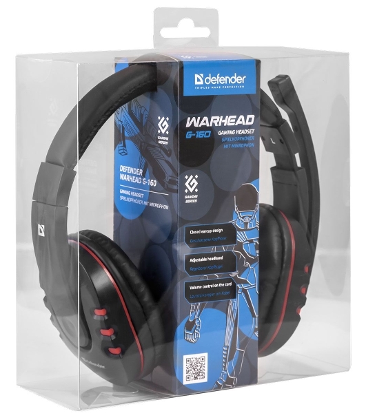 Гарнитура Defender Warhead G-160 чёрный, проводная
