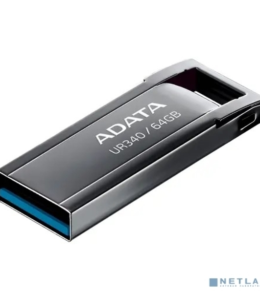 Флешка USB ADATA UR340 (AROY-UR340-64GbK), 64Gb, USB 3.2, R/W 100/30, черный