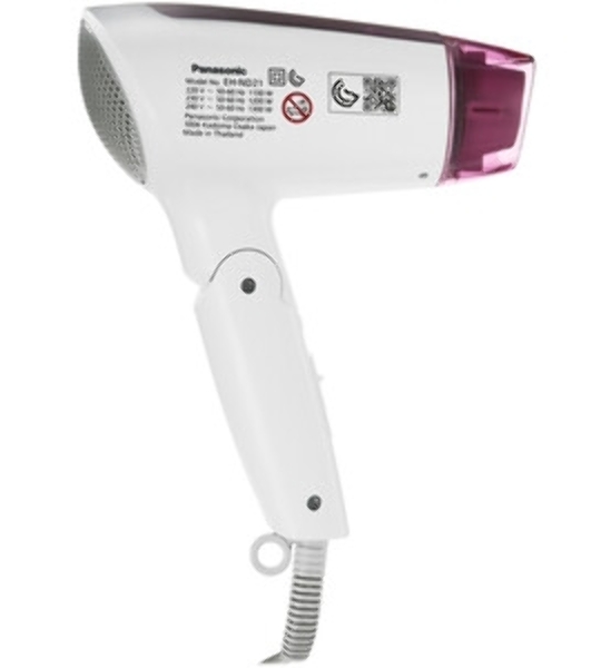 Фен Panasonic EH-ND21-P615 белый/розовый, 1200 Вт, компактный