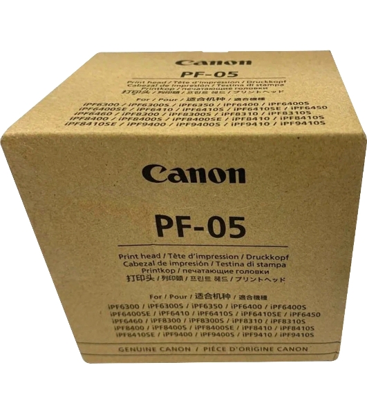 Печатающая головка Canon PF-05 многоцветный для Canon iPF6300, iPF6300S, iPF6350, iPF6400, iPF6400S, iPF6400SE, iPF6450, iPF8300, iPF8300S, iPF8400, iPF8400S, iPF8400SE, iPF9400, iPF9400S