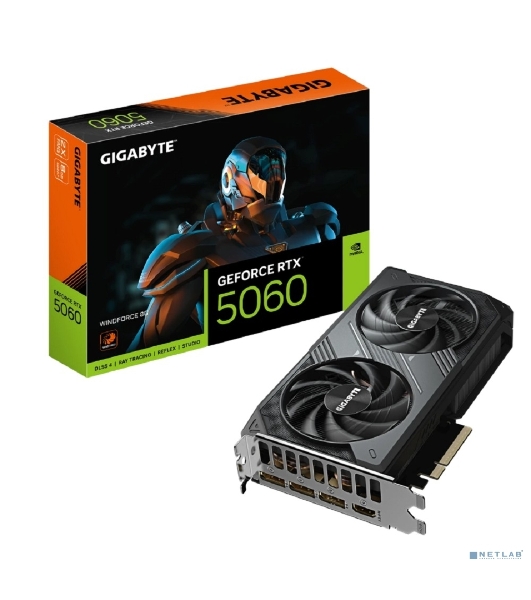 Видеокарта Gigabyte RTX 5060 GV-N5060WF2-8GD 1.0 NV RTX 5060 8Gb 128bit GDDR7 2497/28000/HDMIx1/DPx3 PCI-E 5.0