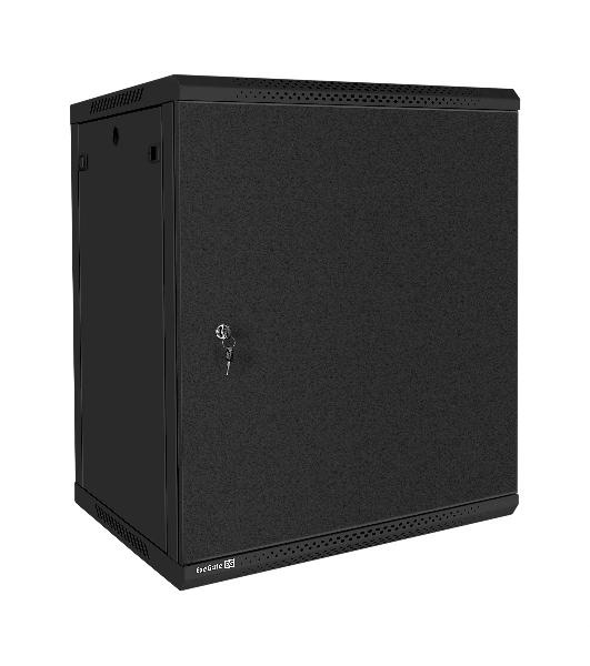 Шкаф телекоммуникационный 19' настенный 15U ExeGate EC-WM-15U.600.M.BLACK (19”, 15U, 600x600x769mm (ШхГхВ), передняя дверь металл, съемные боковые панели, пыле- и влагозащита IP23, черный RAL 9004)