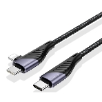 Дата-кабель KUULAA TypeC - TypeC, длина 1м, 100W/5A, PD, USB 3.1, 4К, оплетка из нейлона, черный, фото 1