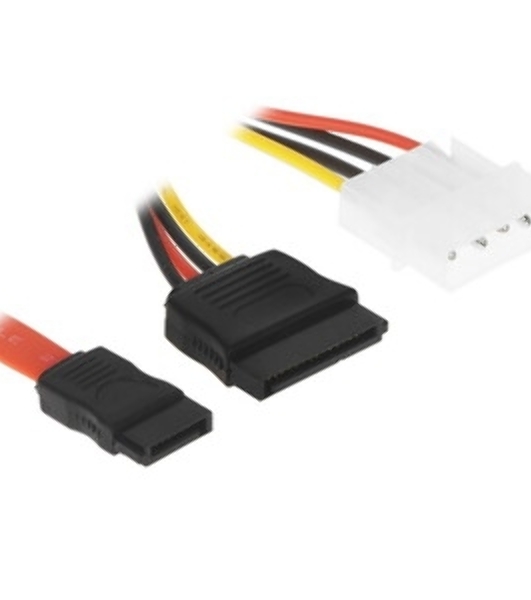 Комплект кабелей SATA Cablexpert CC-SATA-N, интерфейсный (48 см) 7pin/7pin и питания (15 см) 4pin/15pin, медь, пакет