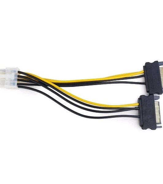 Разветвитель питания Cablexpert CC-PSU-83, 2xSATA->PCI-Express 8pin, для подключения в/к PCI-Е (8pin) к б/п ATX