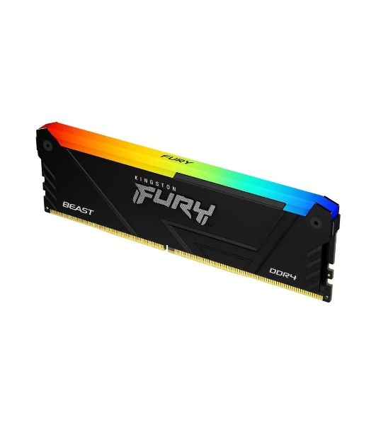 Оперативная память Kingston Fury Beast, DDR4, 16GB (1x16GB), 3200MHz, CL16, DIMM, с радиатором, RGB, черный