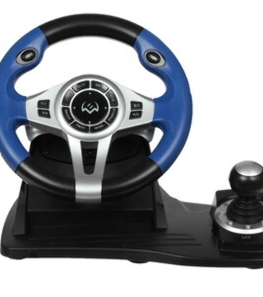 Руль черный SVEN GC-W600 (виброотдача, педали, джойстик, 12 кн., USB)