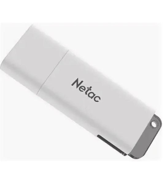 Флешка USB Netac U185 (NT03U185N-064G-20WH), 64Gb, USB 2.0, R/W 25/10, белый/серый