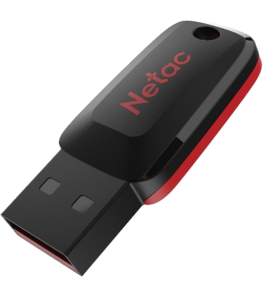 Флешка USB Netac U197 (NT03U197N-016G-20BK), 16Gb, USB 2.0, R/W 25/10, черный/красный