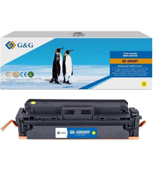 Картридж лазерный G&G GG-C055HY желтый (5900 стр.) для Canon LBP663Cdw/LBP664Cx/MF746Cx/MF742Cdw/MF744Cdw