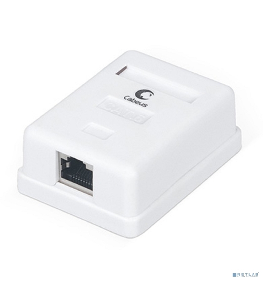 Розетка в сборе Cabeus, 1x RJ45(8P8C), кат. 6, экр., внешняя, белый, (WS-8P8C-Cat.6-SH-1)