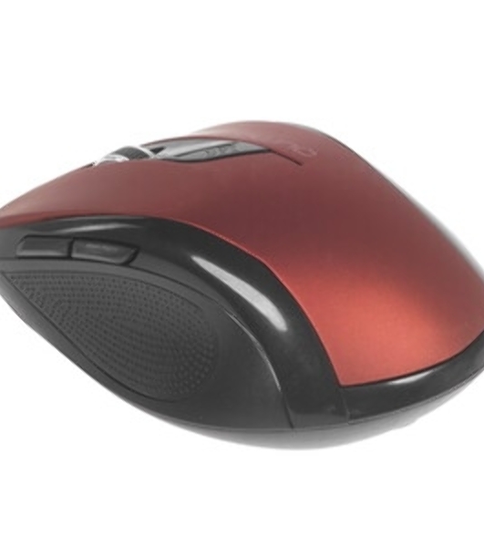 Мышь беспроводная Qumo Office Line M62 красный, 1600 dpi, радиоканал, USB, кнопки - 6