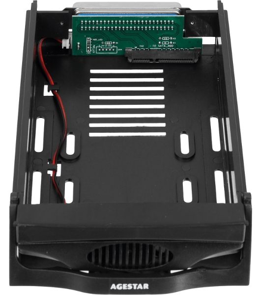 Сменный бокс для HDD AgeStar SR3P-SW-2F SATA пластик черный 3.5'