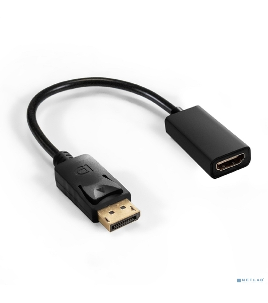 Кабель-переходник DisplayPort-HDMI ExeGate EX-DPM-HDMIF-0.1 (20M/19F, 0,1м)