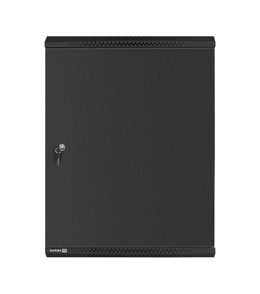 Шкаф телекоммуникационный 19' настенный 15U ExeGate EC-WM-15U.600.M.BLACK (19”, 15U, 600x600x769mm (ШхГхВ), передняя дверь металл, съемные боковые панели, пыле- и влагозащита IP23, черный RAL 9004)