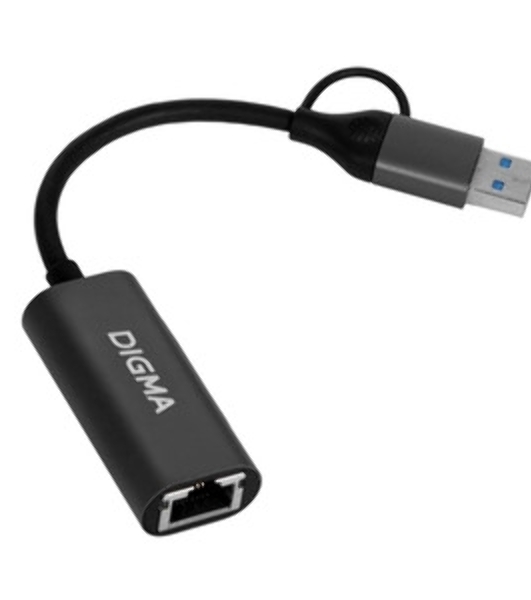 Сетевой адаптер Gigabit Ethernet Digma DLA-GEUC01 USB 3.0
