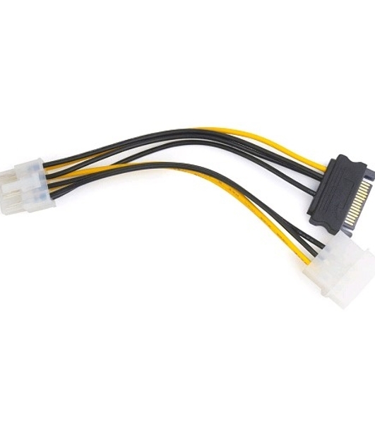 Разветвитель питания Cablexpert CC-PSU-82, Molex+SATA->PCI-Express 8pin, для подключения в/к PCI-Е (8pin) к б/п ATX