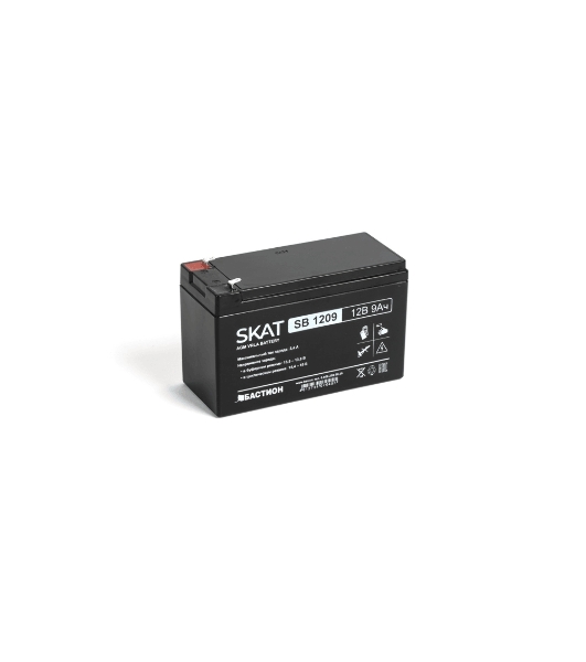 Батарея для ИБП свинцово-кислотная SKAT SB 1209 тип AGM 12V 9А·ч I зар. 2,7 А (ножевые клеммы, гарантия - 18 месяцев) (2540)