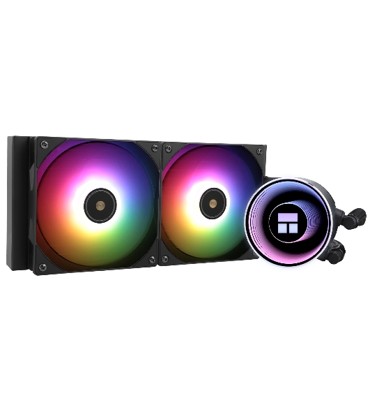 Водяное охлаждение для процессора Thermalright Frozen Notte 240 черный ARGB V2 (240мм, Black, ARGB/ Fans: 2x120мм, 72.37CFM, 27.7dBA, 2000RPM/ Pump height 54мм, 28dBA, 5300RPM, Rad thickness 27мм/ S: 1200, 1700, 1851, 2011, 2066, 115X, AM2, AM2+, AM3, AM3+, AM4, AM5, FM1, FM2, FM2+)