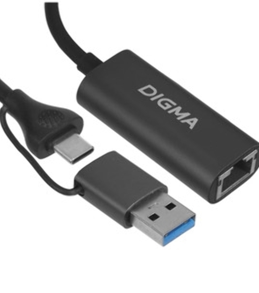 Сетевой адаптер Gigabit Ethernet Digma DLA-GEUC01 USB 3.0