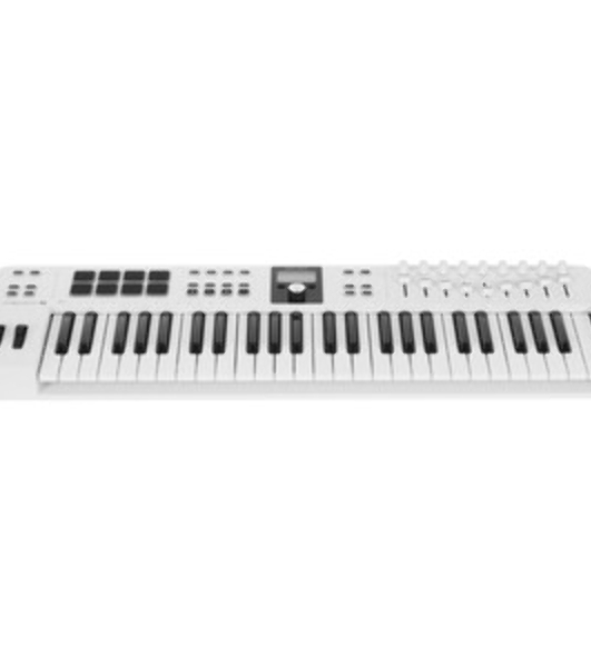 Клавиатура MIDI 231524 Arturia KeyLab Essential 49 mk3 Aquamarine 49 клавиш, LCD дисплей, 9 энкодеров, 8 пэдов, 9 фейдеров, 12 кнопок управления, колеса высоты тона и модуляции, 1/4' Jack вход для педали, MIDI выход, Type-C