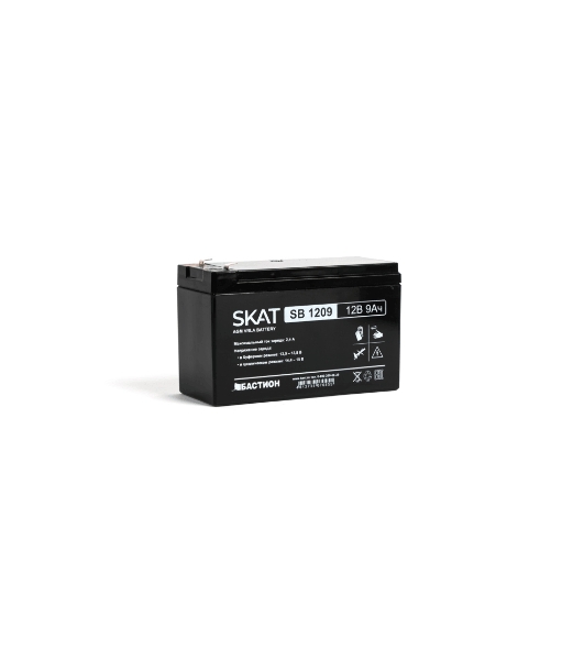 Батарея для ИБП свинцово-кислотная SKAT SB 1209 тип AGM 12V 9А·ч I зар. 2,7 А (ножевые клеммы, гарантия - 18 месяцев) (2540)