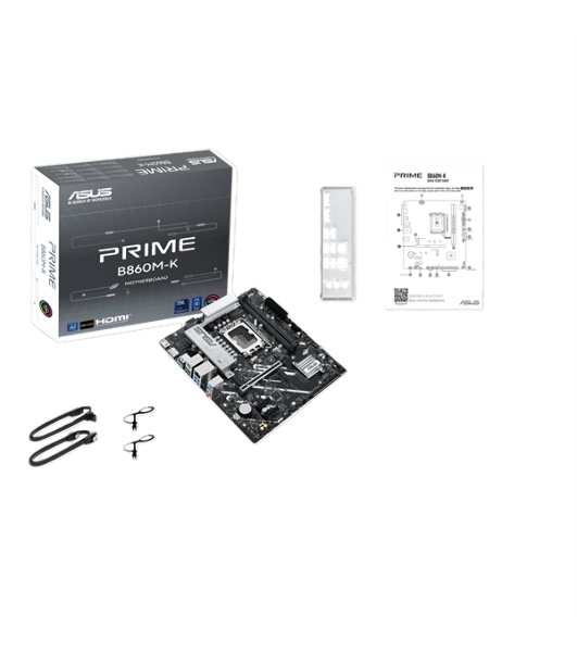 Материнская плата ASUS PRIME B860M-K, LGA 1851, Intel B860, 2xDDR5, 4xSATA, 2xM.2, 1xPCIe 4.0 x16, 2xPCIe 4.0 x1, 1xHDMI, 1xDP, 1x 2.5Gb LAN, 1xUSB-A 10Gbps, 3xUSB-A 5Gbps, 3xUSB-A 2.0, 3x3.5 мм, 7.1, mATX