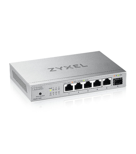 Коммутатор мультигигабитный Zyxel XMG-105, 5xRJ-45: 1/2.5G, 1xSFP+, настольный, бесшумный