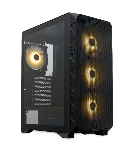 Компьютерный корпус HSPD M521, Mesh Mid Tower, черный, slide TG, 0.45 SPCC, 4x120мм ARGb ATX, mATX, mITX 160/330/184мм 2x2.5', -, 7xPCI 2xUSB-A 3.0, 1xUSB-A 1.0 390x200x449мм