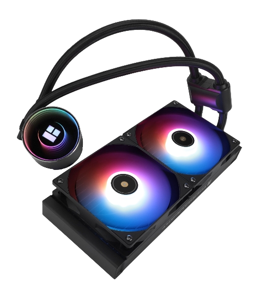 Водяное охлаждение для процессора Thermalright Frozen Notte 240 черный ARGB V2 (240мм, Black, ARGB/ Fans: 2x120мм, 72.37CFM, 27.7dBA, 2000RPM/ Pump height 54мм, 28dBA, 5300RPM, Rad thickness 27мм/ S: 1200, 1700, 1851, 2011, 2066, 115X, AM2, AM2+, AM3, AM3+, AM4, AM5, FM1, FM2, FM2+)