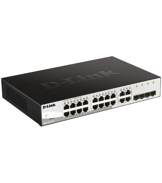 Коммутатор D-Link DGS-1210-20/F1A, 16×1 Гбит/с + 4×1 Гбит/с SFP, настраиваемый