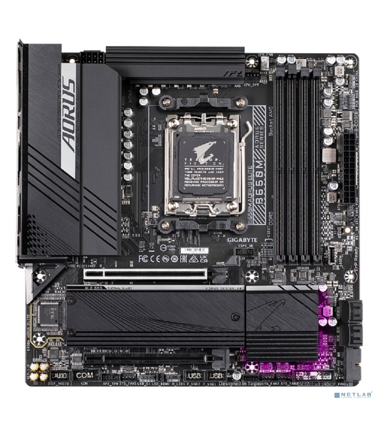 Материнская плата Gigabyte B650M AORUS ELITE, Socket AM5, AMD B650, 4xDDR5, 4xSATA, 2xM.2, 1xPCI-E 4.0 x16, 1xPCI-E 4.0 x4, 1xHDMI, 1xDP, 1x 2.5Gb LAN, 5xUSB-A 3.2 Gen 1, 2xUSB-A 3.2 Gen 2, 4xUSB-A 2.0, 1xUSB-C 3.2 Gen 2, 2x3.5 мм, 7.1, Micro-ATX