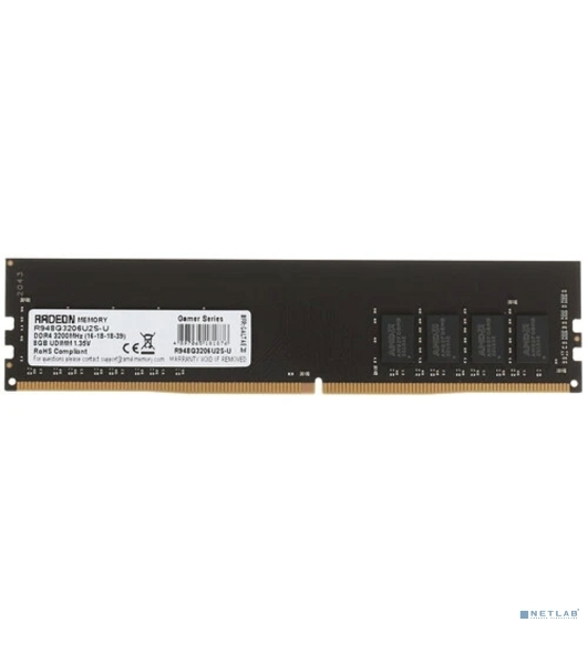 Оперативная память AMD Radeon R9, DDR4, 8GB (1x8GB), 3200MHz, CL16, DIMM