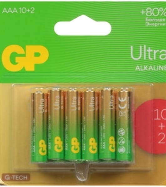 Батарея GP Ultra 24AUA21-2CRSBC12 AAA (12шт) блистер