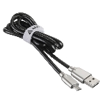 Кабель USB ACD-Allure MicroUSB - USB-A Кожа, 1м, черный, фото 1