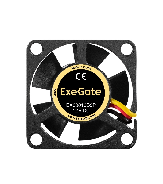 Вентилятор для корпуса ExeGate EX03010B3P черный, 30 мм, 10500 об/мин, 29 дБ, 3 pin