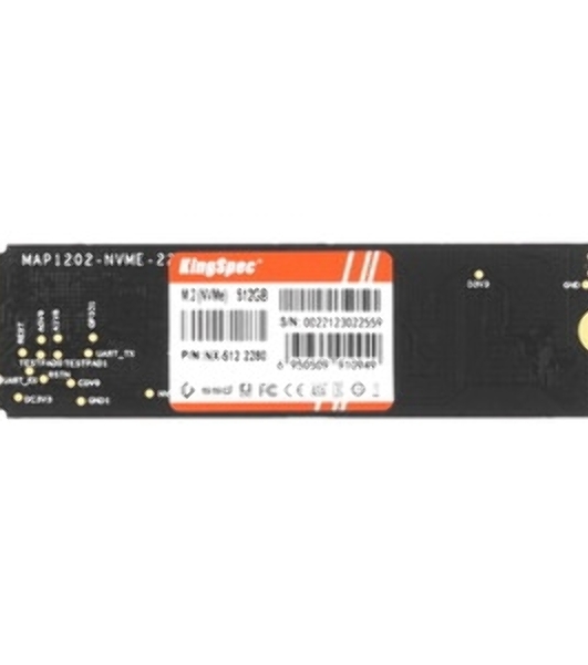Накопитель SSD KingSpec NX-512, 512Gb, PCIe 3.0 x4, M.2 2280, NVMe, R/W 3400/3100