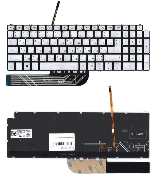 Клавиатура для ноутбука Dell Inspiron 5584 серебристая