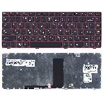 Клавиатура для ноутбука Lenovo V380 черная с красной рамкой, фото3
