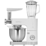 Кухонная машина Korting KKM 0105 Polar мощность 1200 Вт, 7 насадок (планетарный миксер с 3-мя насадками, мясорубка, насадка для колбас, насадка для кеббе, насадка-блендер), объем чаши 5.5 л, 8 скоростей, импульсный режим, механическое управление, белый, фото23